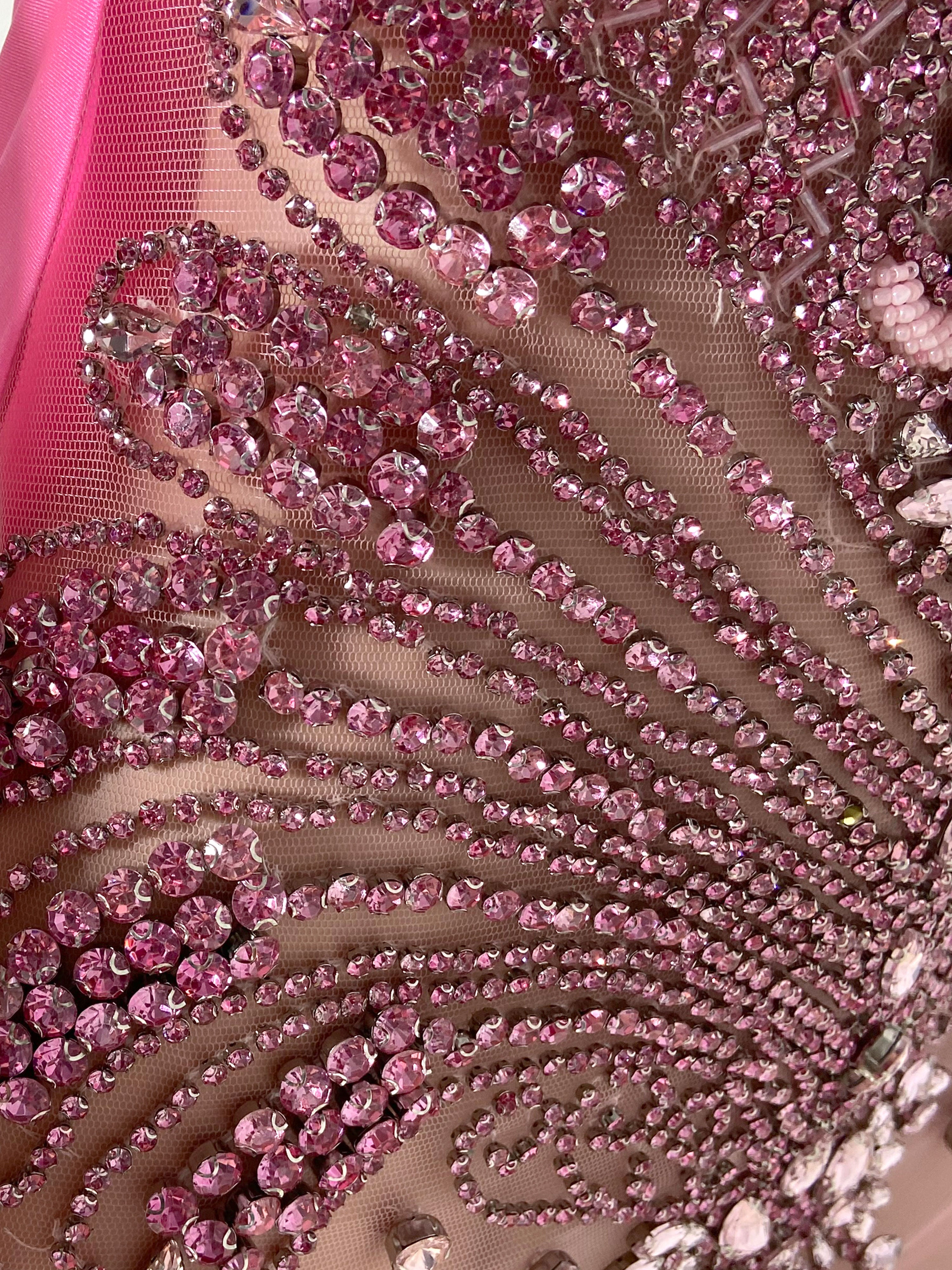 Pink Bead Stone Elegance Dress