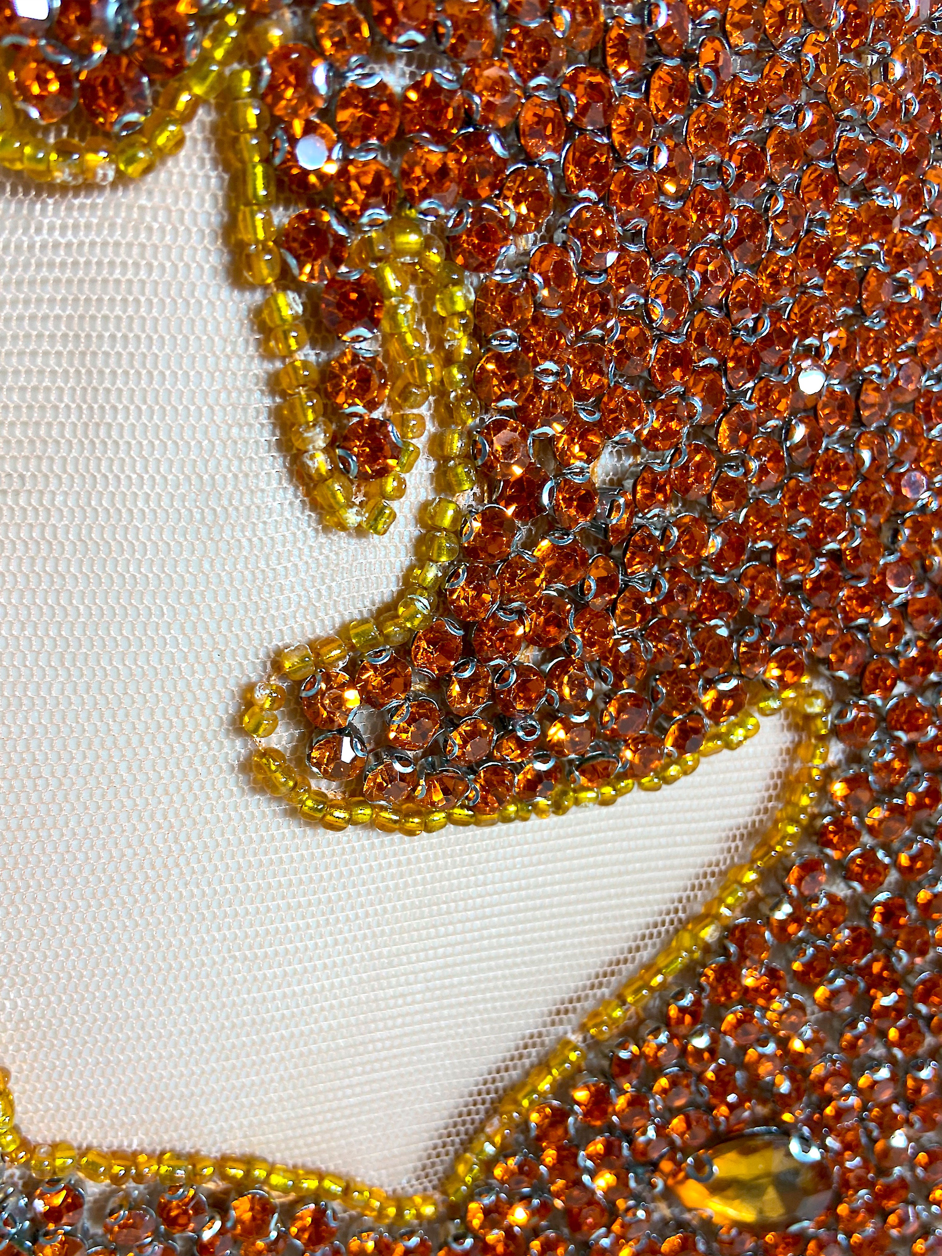 Radiant Orange Glitter Low Cut Mini Dress