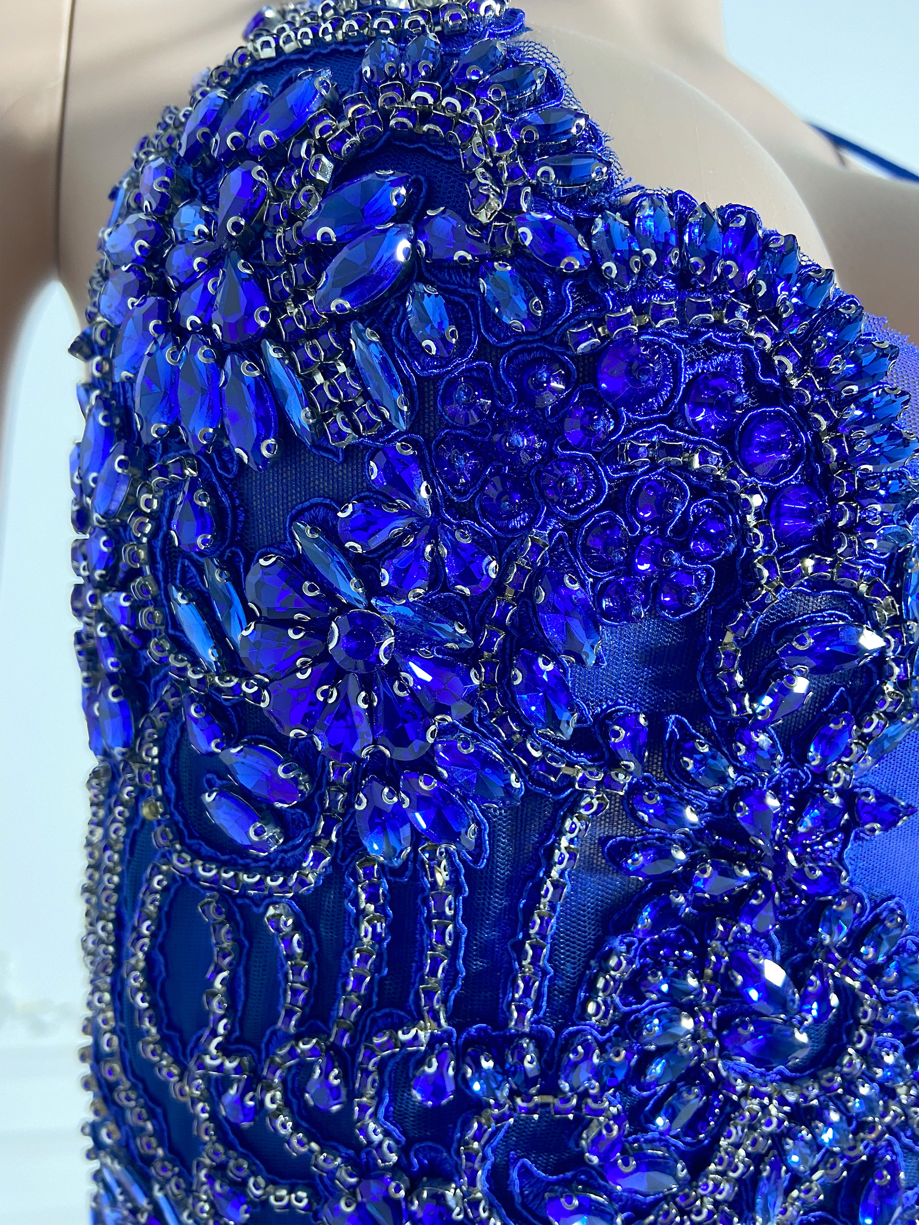 Royal Blue Halter Mini Dress