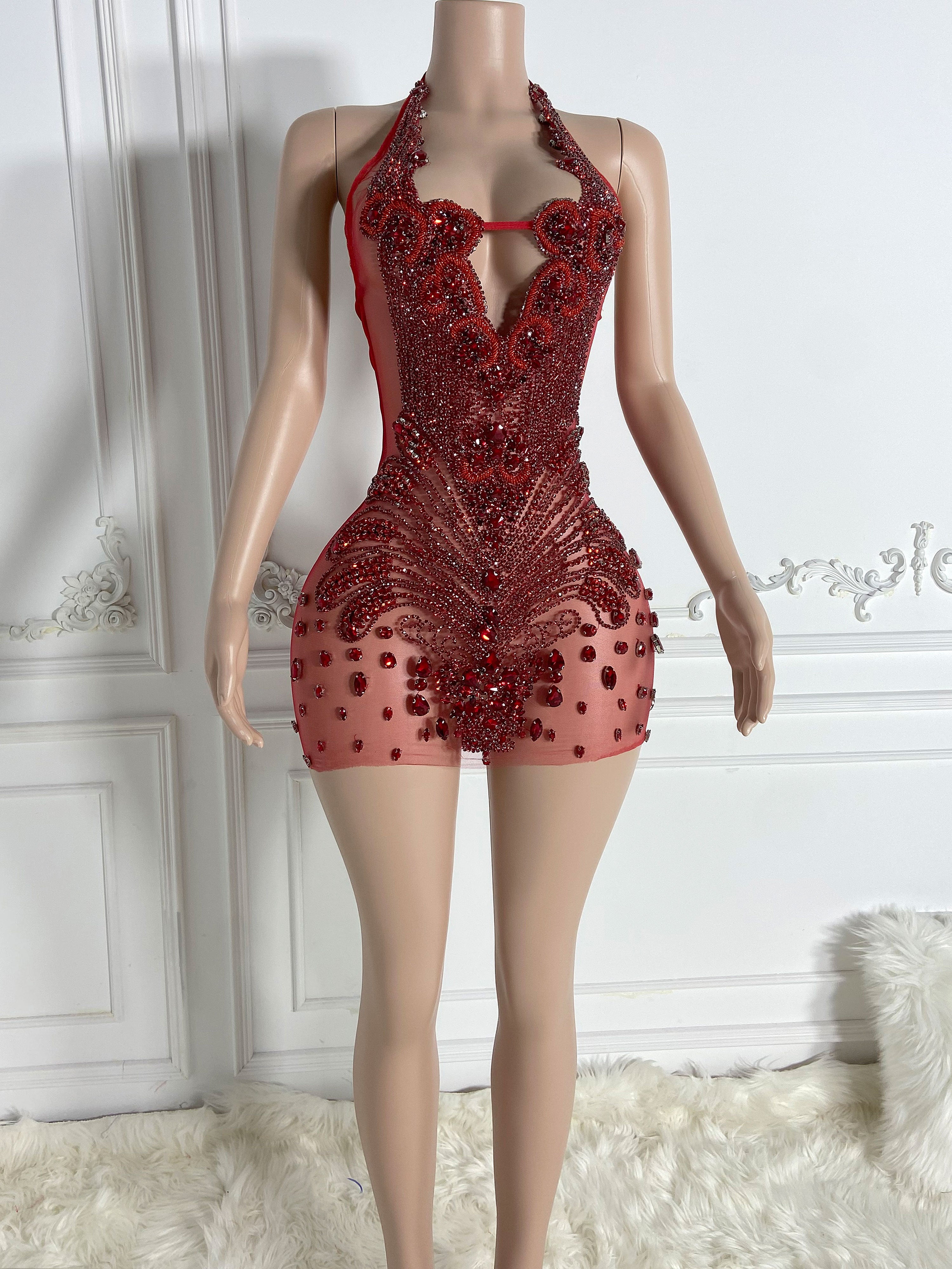 Red Hot Exudes Sultry Allure Mini Dress