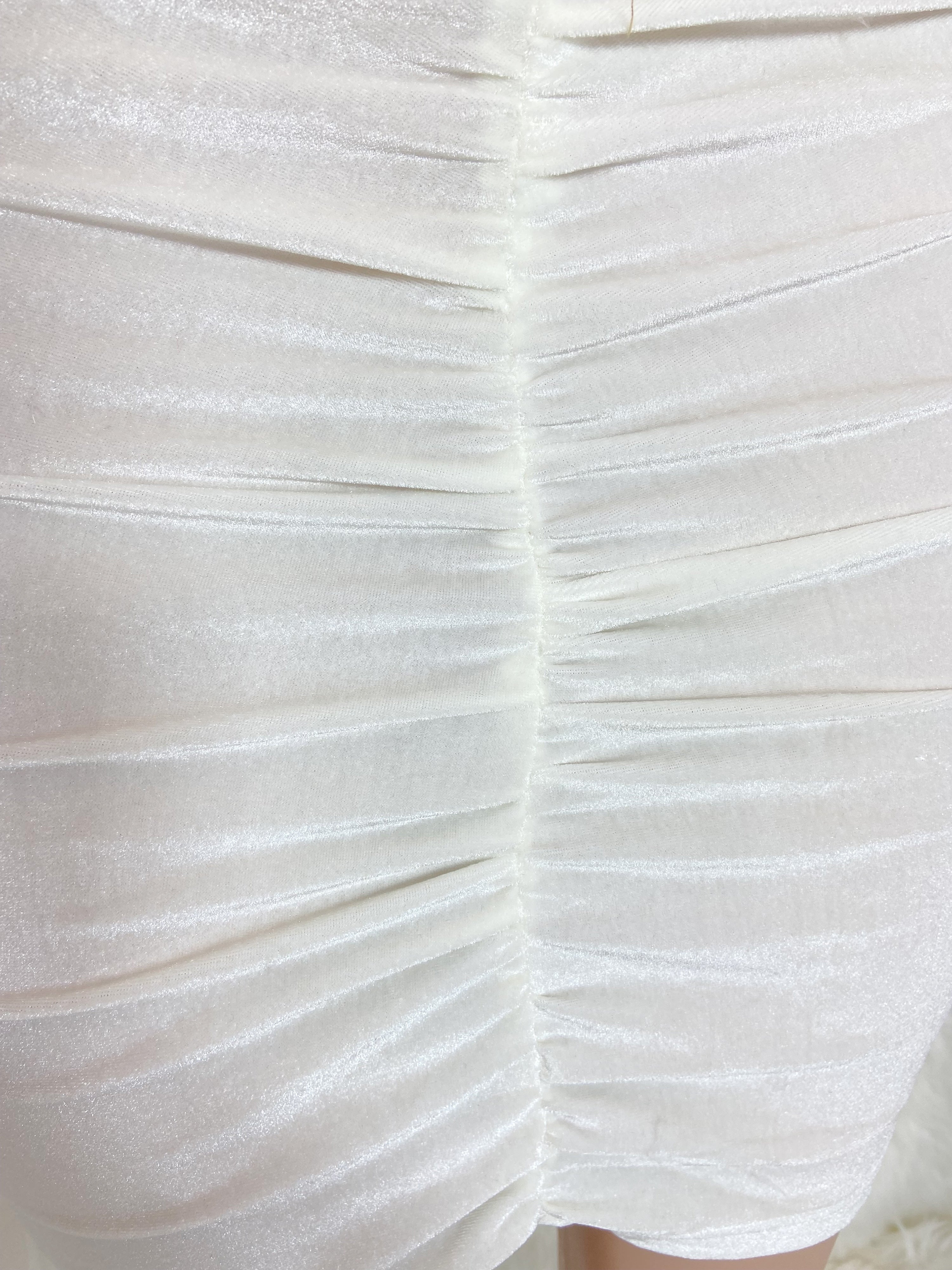 White Rhinestone Collar Sleeveless Rhinestone Mini Dress