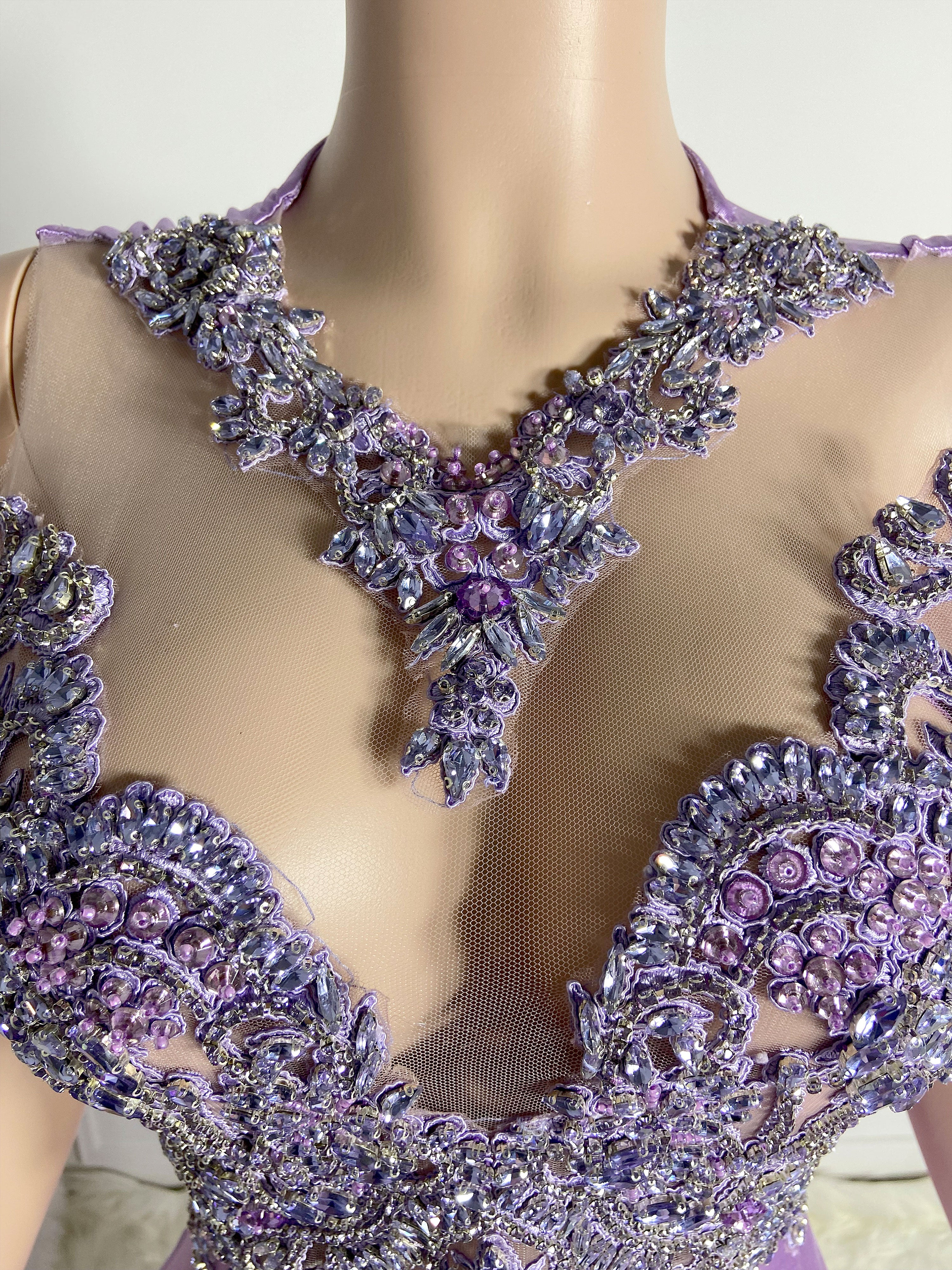 Lavender Dreams V-Neck Gown