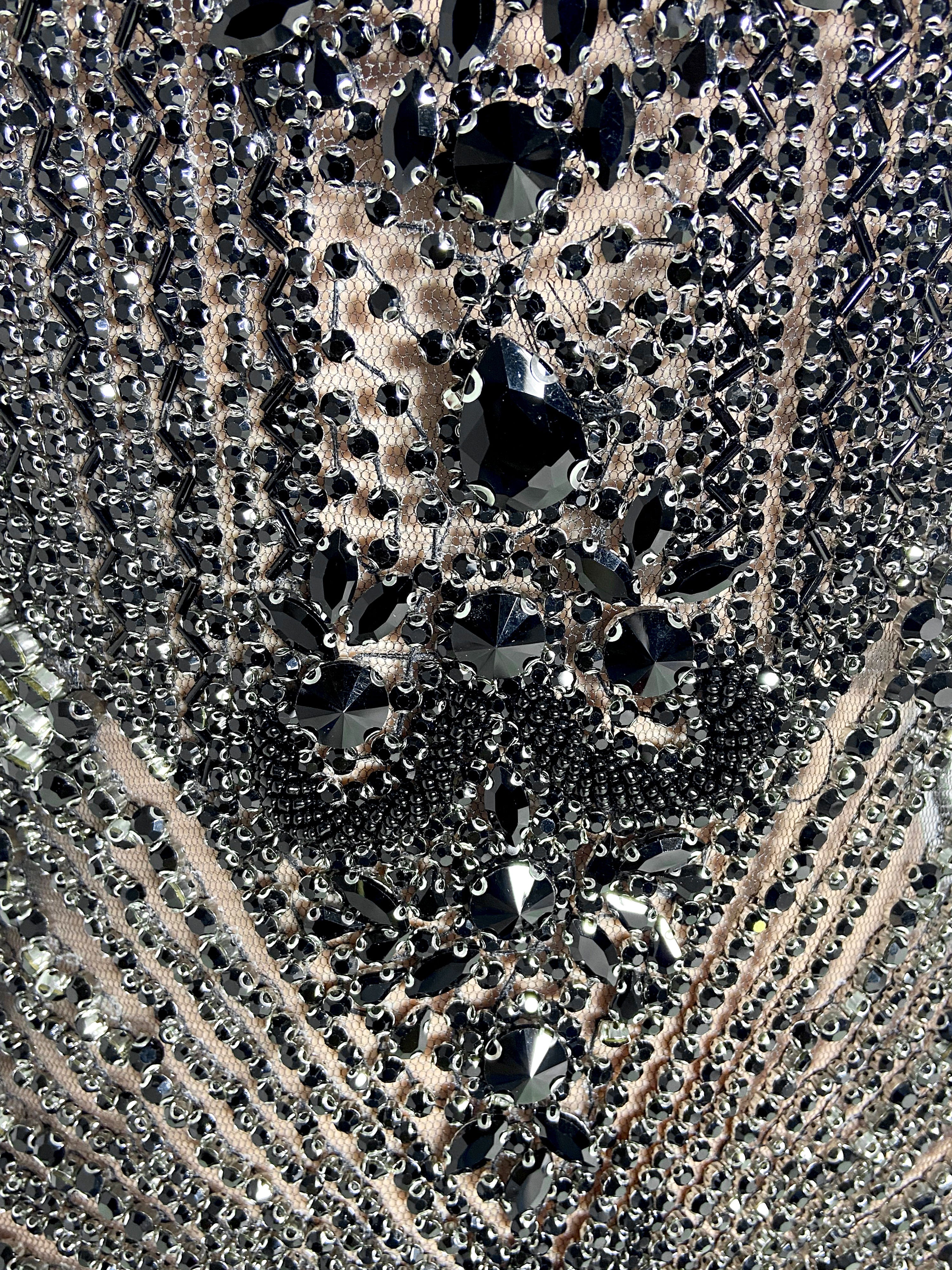 Black Glitter Halter Dress